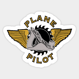 Funny Wood Plane Pilot, Carpenter Woodshop Sticker